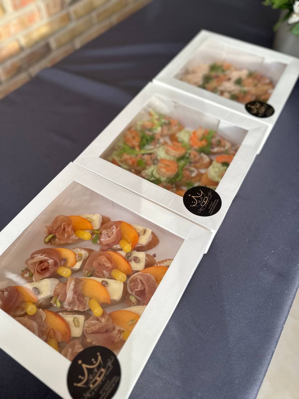 Three Boxes of Bruschetta — Gourmet tapas catering delivery in Alicante | Reina de Tapas